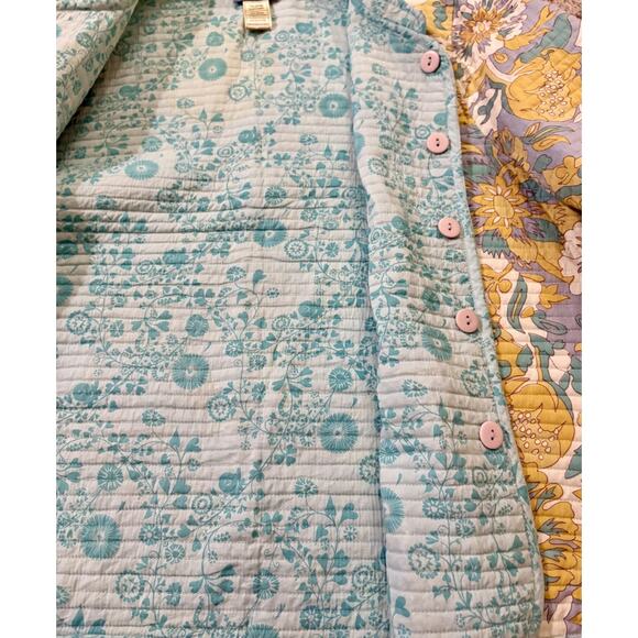 Provence D'Amour Reversible Jacket Women Size XL Cotton Quilted Eyelet Multicolr - Picture 12 of 15